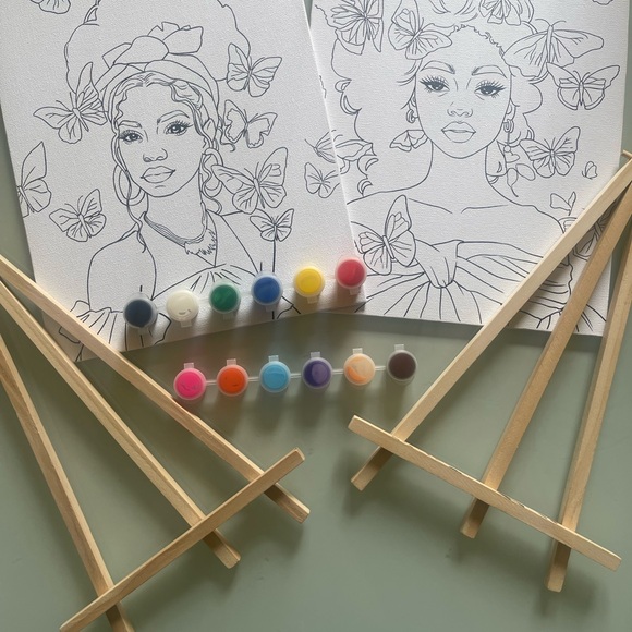 Other - Sip and Paint Canvas Paint Set with Easels